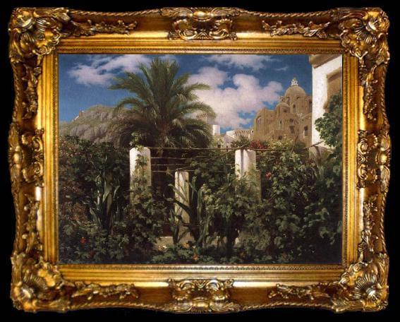 framed  Lord Frederic Leighton Garden of an Inn,Capri, ta009-2